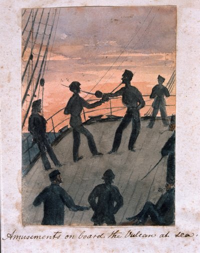 Diversiones a bordo del Vulcan en el mar, c.1854 de William Thomas Markham